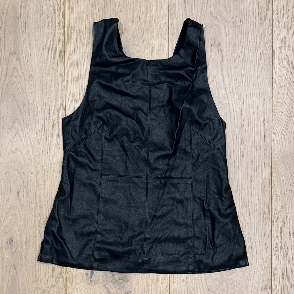 Sanctuary Faux Leather Black Top